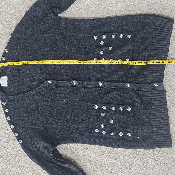 Cinq A Sept Embellished Studded Gray Cardigan Sweater Estimated M/L - Picture 8 of 12